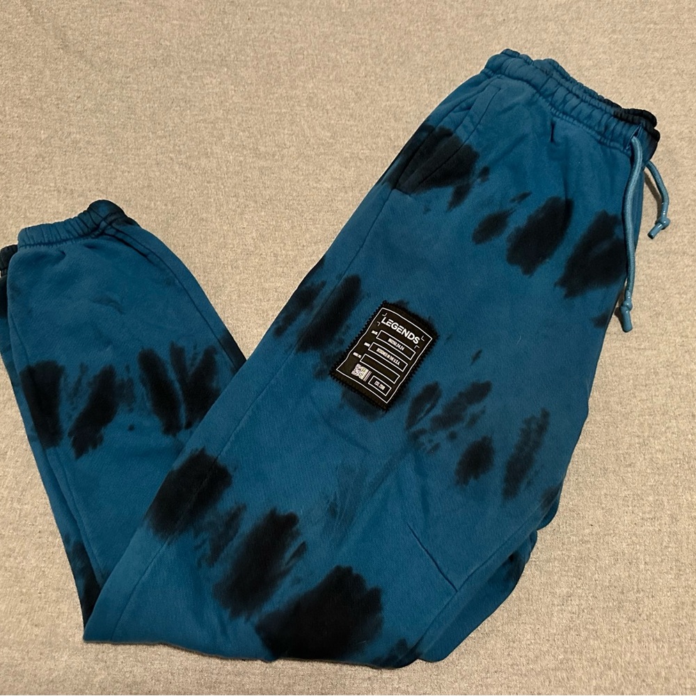Blue and Black Tie-Dye Joggers